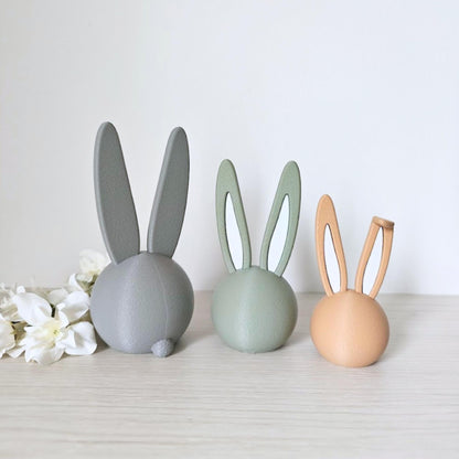 Long-Ear Easter Bunny Decor, Modern Spring Bunny Sculpture, Housewarming Gift, 3d print