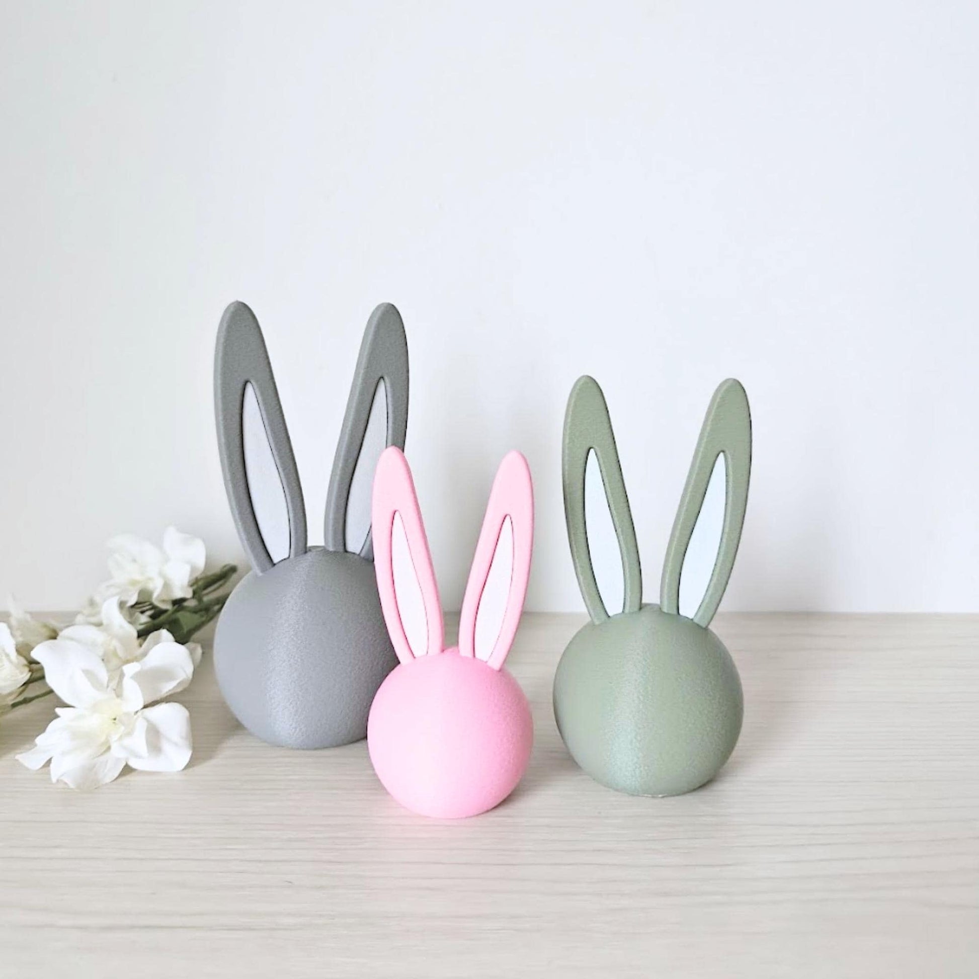 Long-Ear Easter Bunny Decor, Modern Spring Bunny Sculpture, Housewarming Gift, 3d print