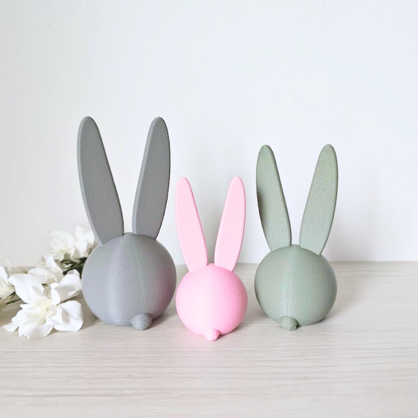 Long-Ear Easter Bunny Decor, Modern Spring Bunny Sculpture, Housewarming Gift, 3d print