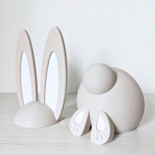 Bunny Bookends, Modern Easter & Spring Book Decor, Gift for Book Lovers, 3d print