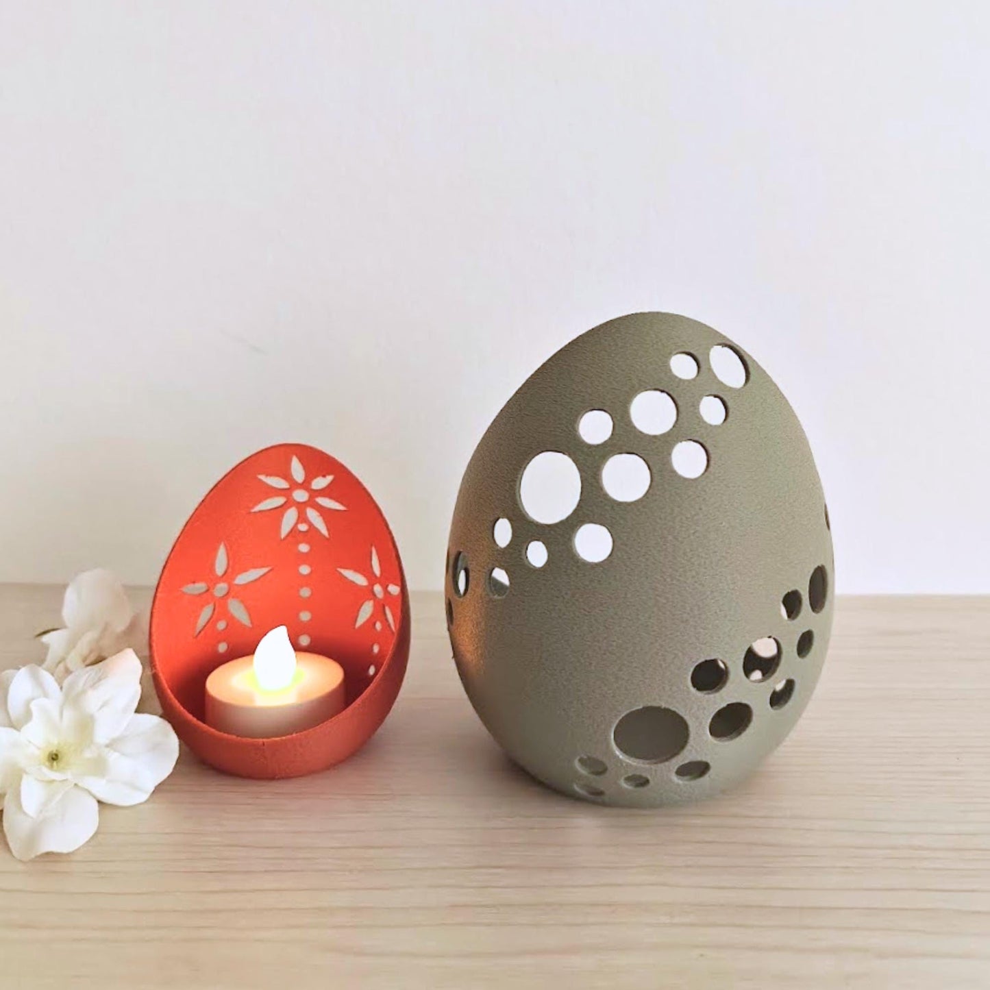 Open Eggshell Tealight Holder & Candy Bowl, Easter Table Decor, Housewarming Gift, 3d print