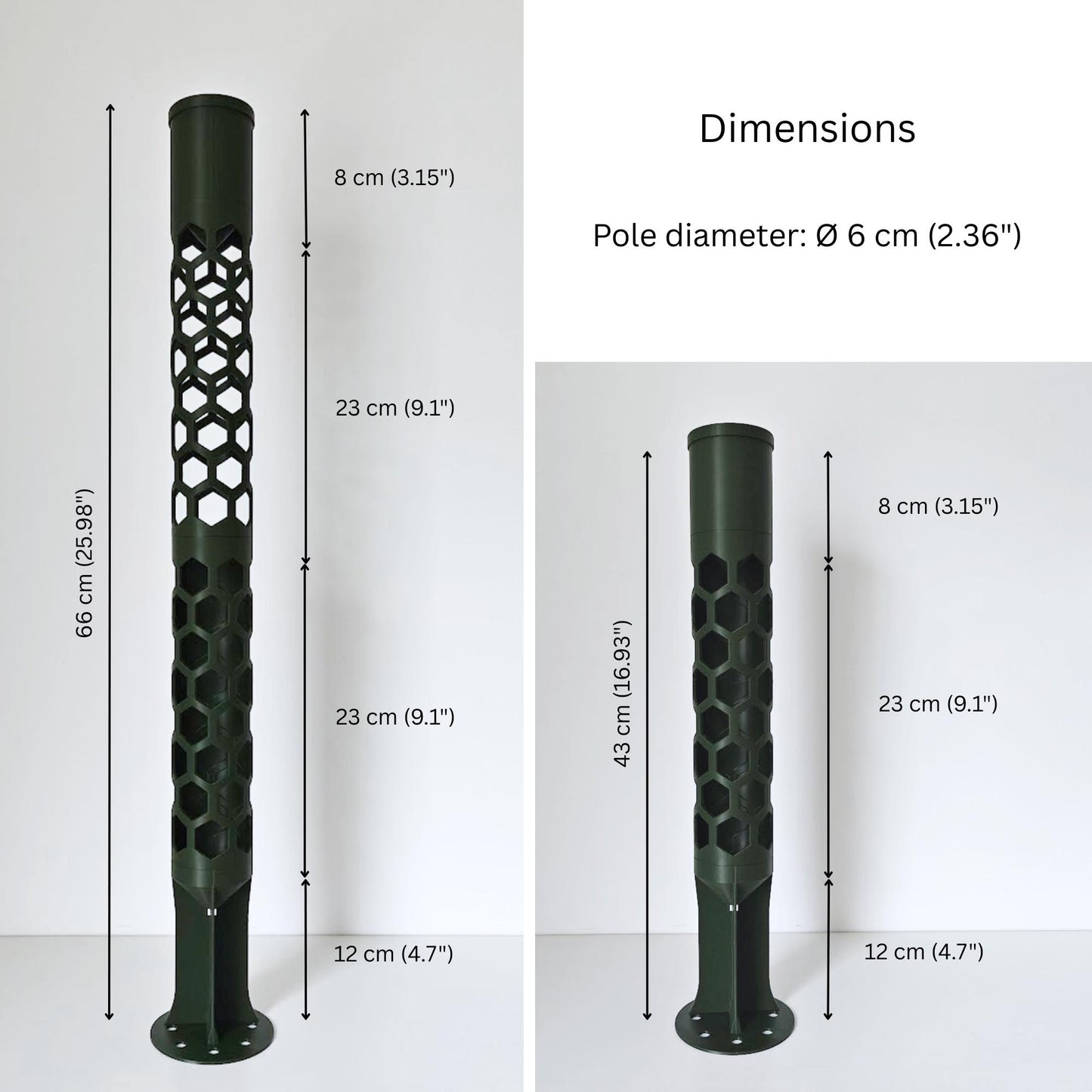 Modular Moss Pole Ø 6 cm (2.36"), Watering Reservoir or Cap, 3D Printed Extendable Plant Support System