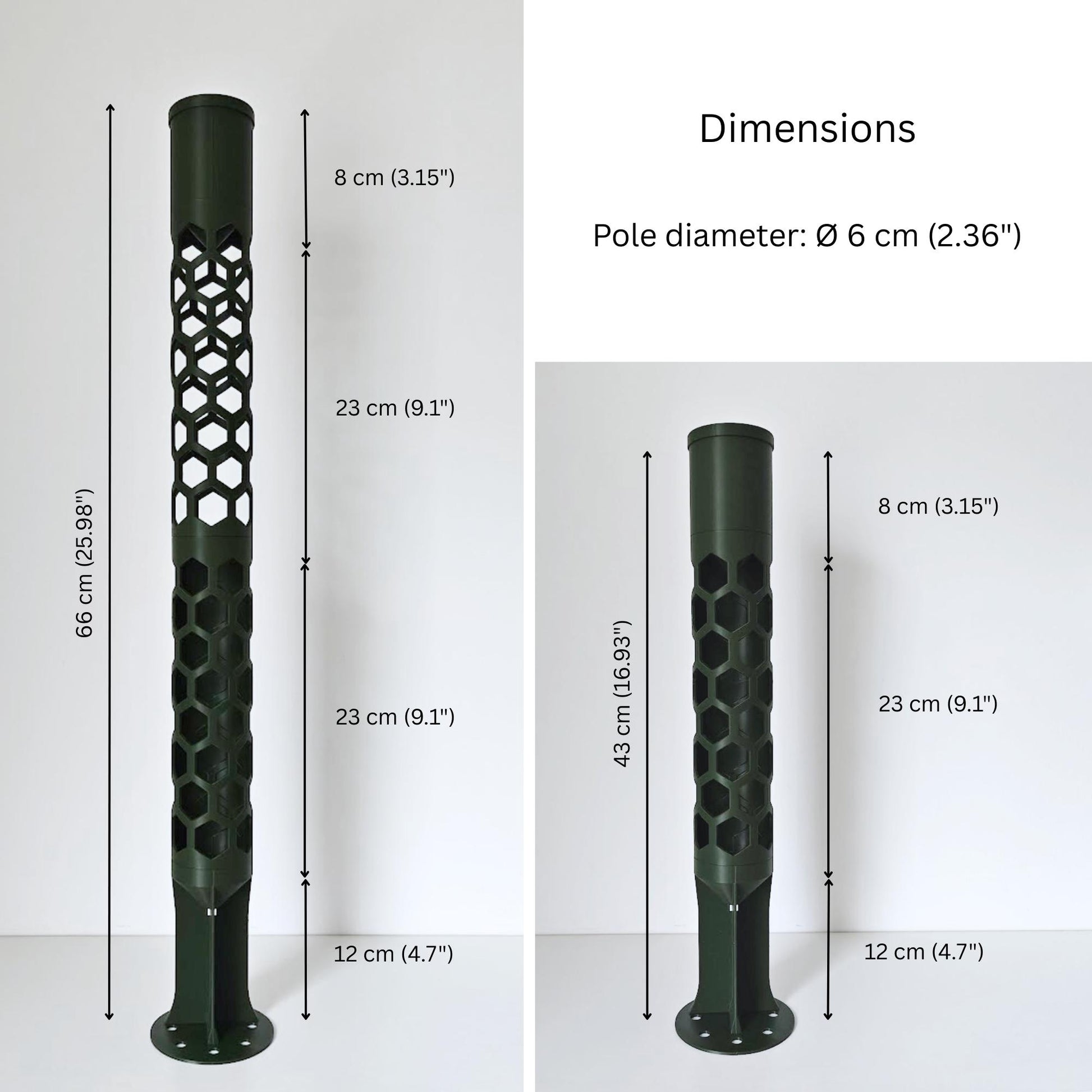 Modular Moss Pole Ø 6 cm (2.36"), Watering Reservoir or Cap, 3D Printed Extendable Plant Support System