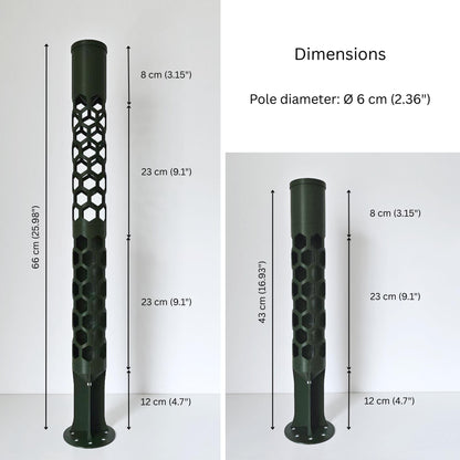 Modular Moss Pole Ø 6 cm (2.36"), Watering Reservoir or Cap, 3D Printed Extendable Plant Support System