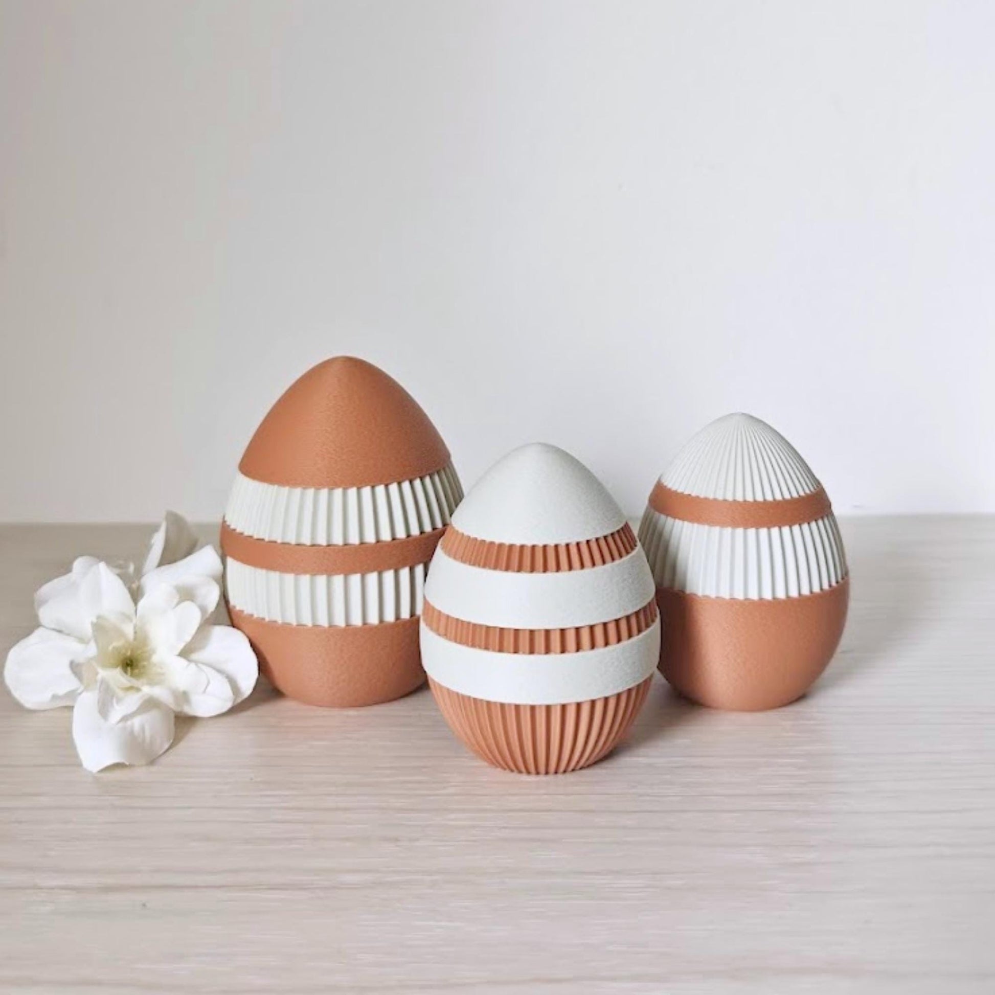 Decorative Easter Eggs Set of 3, Modern 3D Printed Easter Decor, Textured Eggs Set, Pastel Spring Home Decor, Easter Basket Fillers