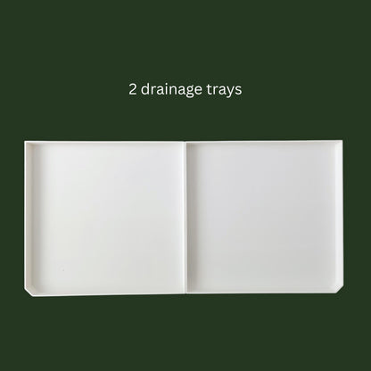 2 drainage trays