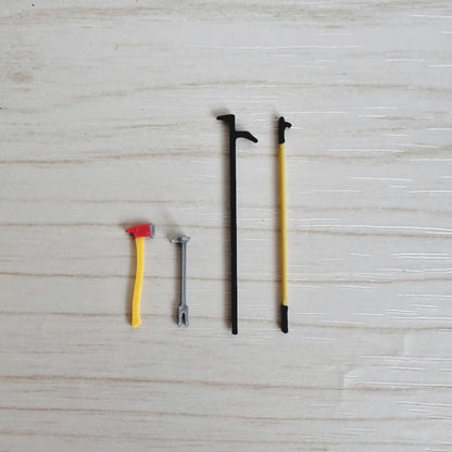 3D printed firefighter rescue tools set including axe, halligan bars and pike poles