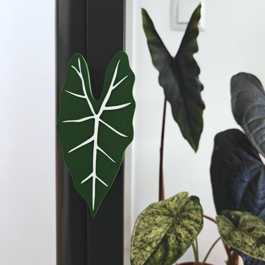 Alocasia shaped handle mounted on Ikea Fabrikor cabinet