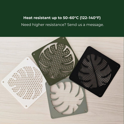 Set of monstera fan covers with heat resistance note up to 50–60°C