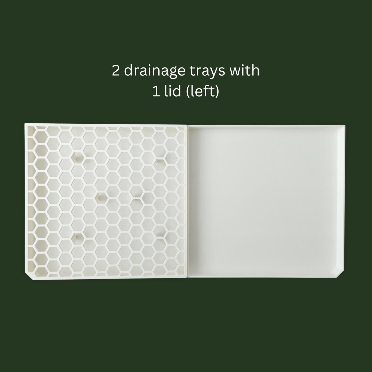 2 drainage trays with 1 lid (left)