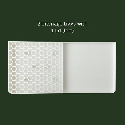 2 drainage trays with 1 lid (left)