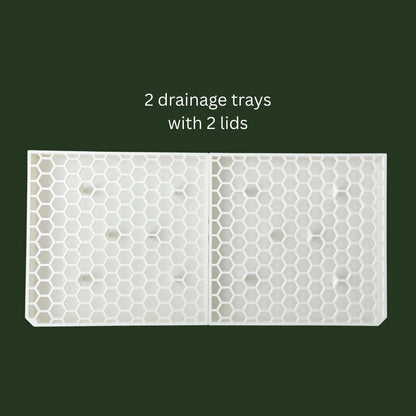 2 drainage trays with 2 lids