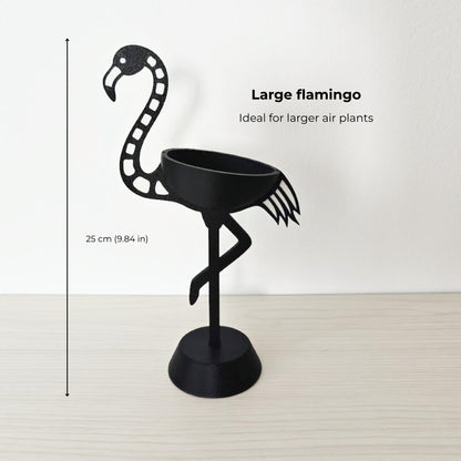 Dimension image of large skeleton flamingo holder with height measurements