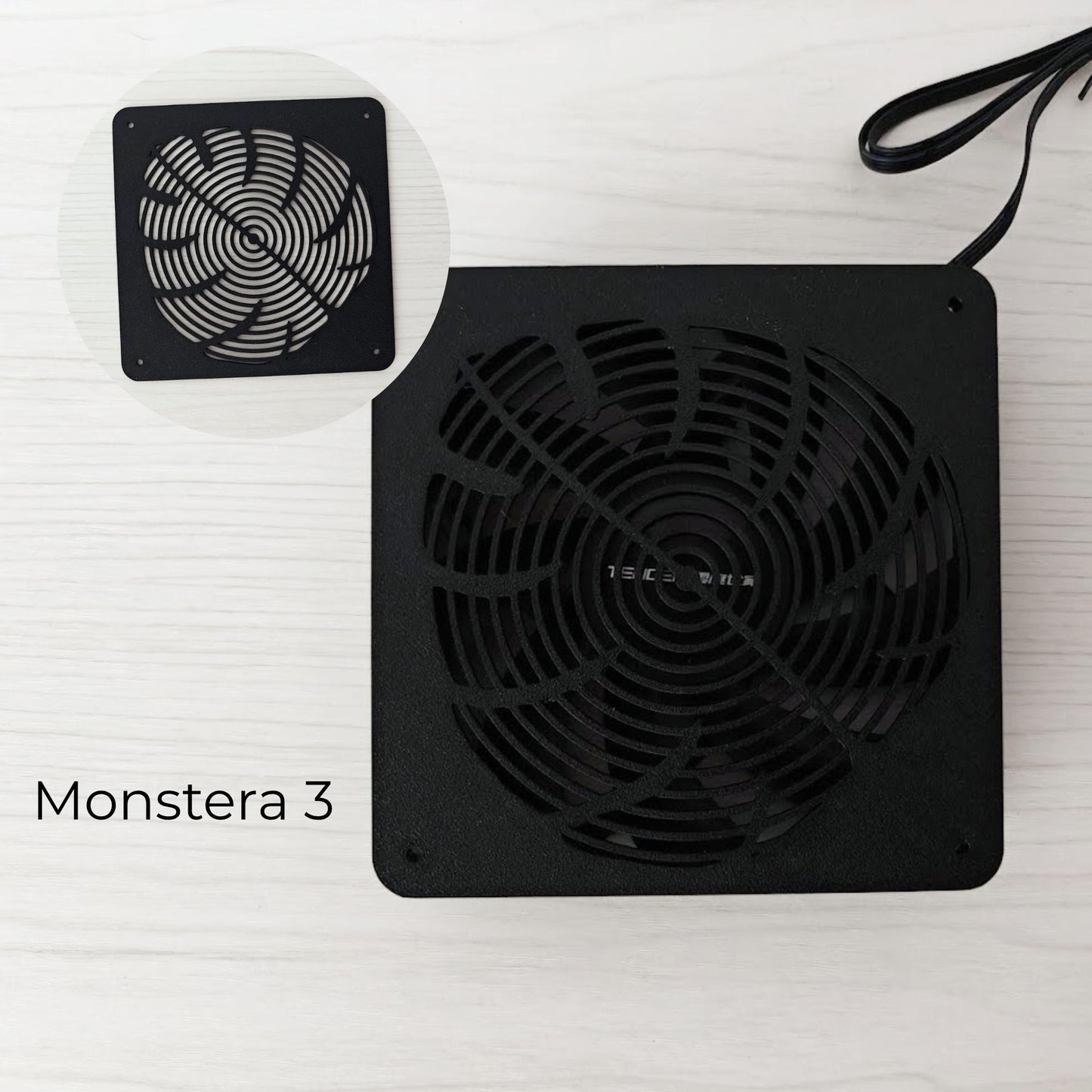 Monstera 3 circles fan cover design