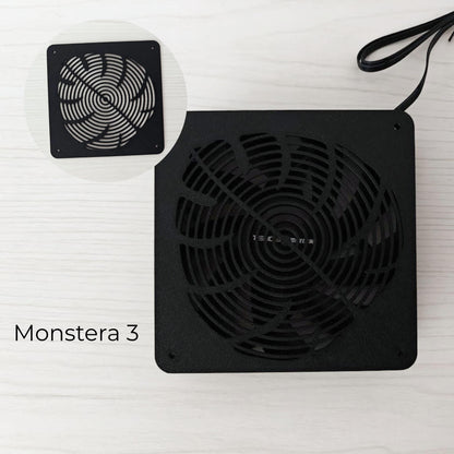 Monstera 3 circles fan cover design