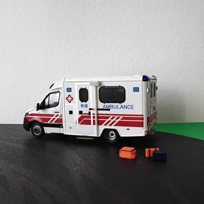 Miniature Ambulance Set, Pole-Mounted Scene Light, Floodlight for Emergency Vehicle Diorama, EMS Trauma Bags, 3D print