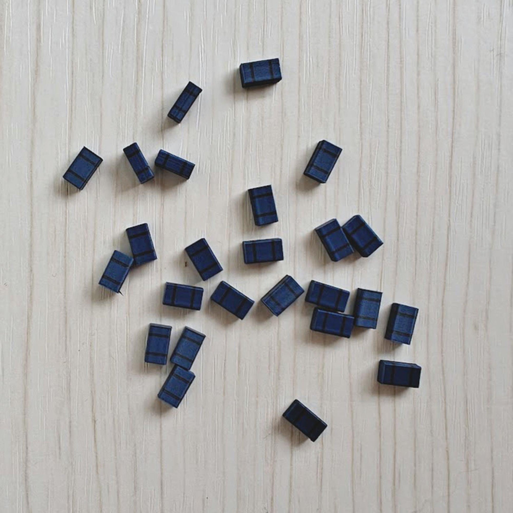 Miniature blue medical bags in 1/64 scale for ambulance diorama accessories