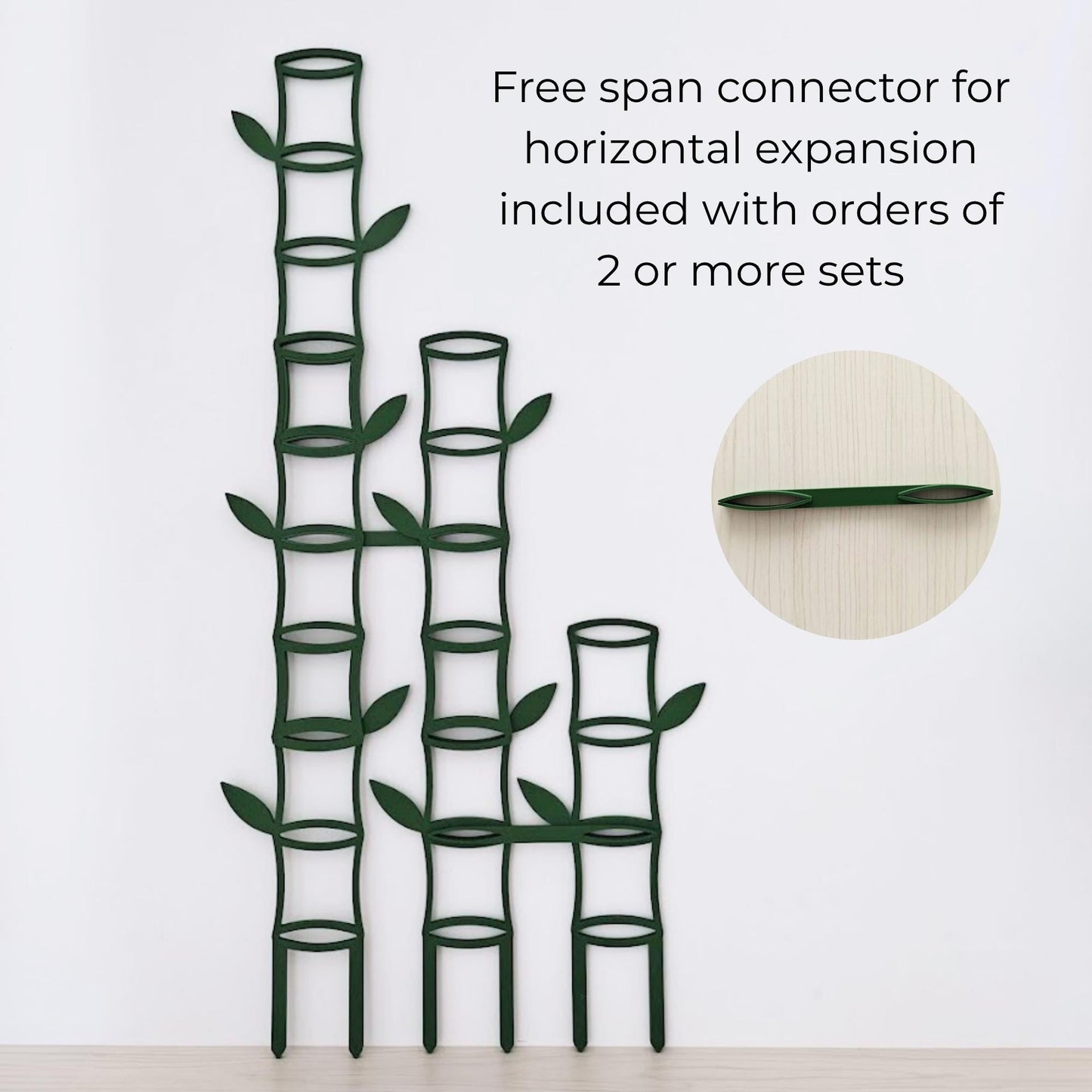 Free span connector for horizontal expansion included with orders of 2 or more sets