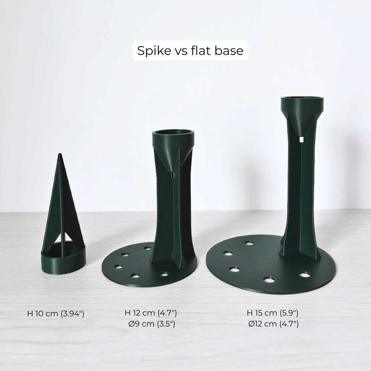 Comparison of slow watering reservoir and small cap for moss pole