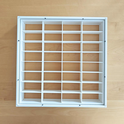 Top-down view of the assembled grid insert fitted inside the separate inner section of the SANNAHED frame.