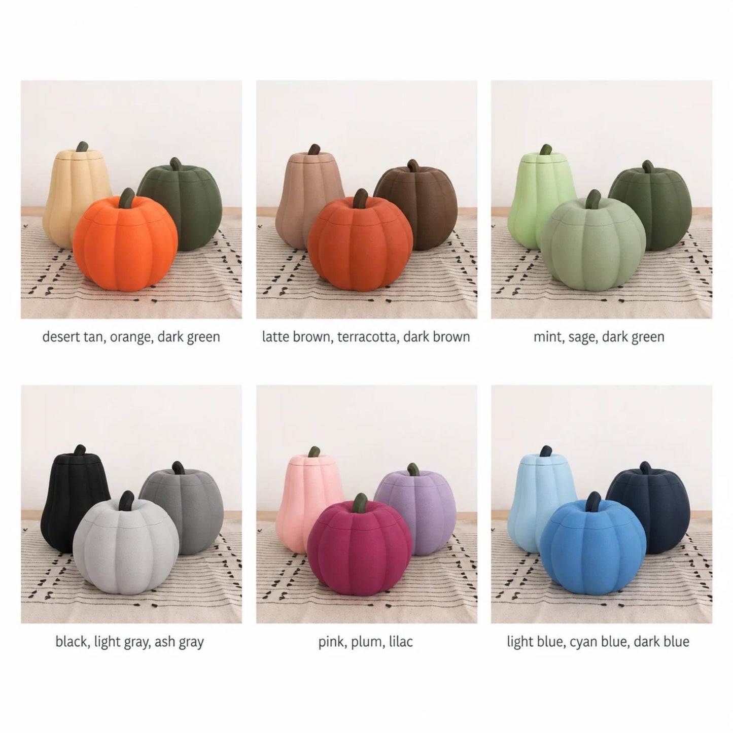 Pumpkin containers in various colors