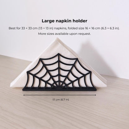 Spiderweb Napkin Holder, Halloween & Gothic Table Decor, Black Web Napkin Stand, 3D Printed