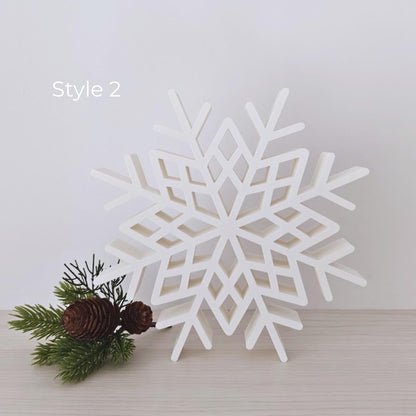 Style 2 large white snowflake decoration with geometric winter design