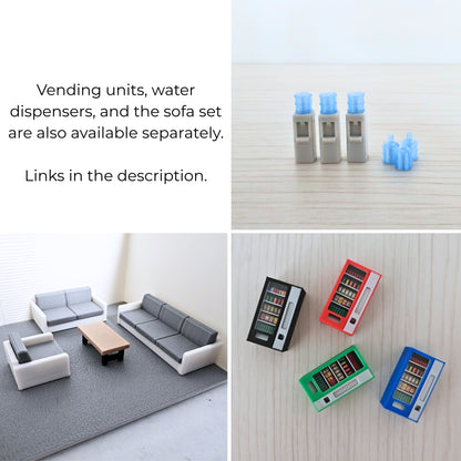Miniature Office Furniture Set, 1/64 Scale