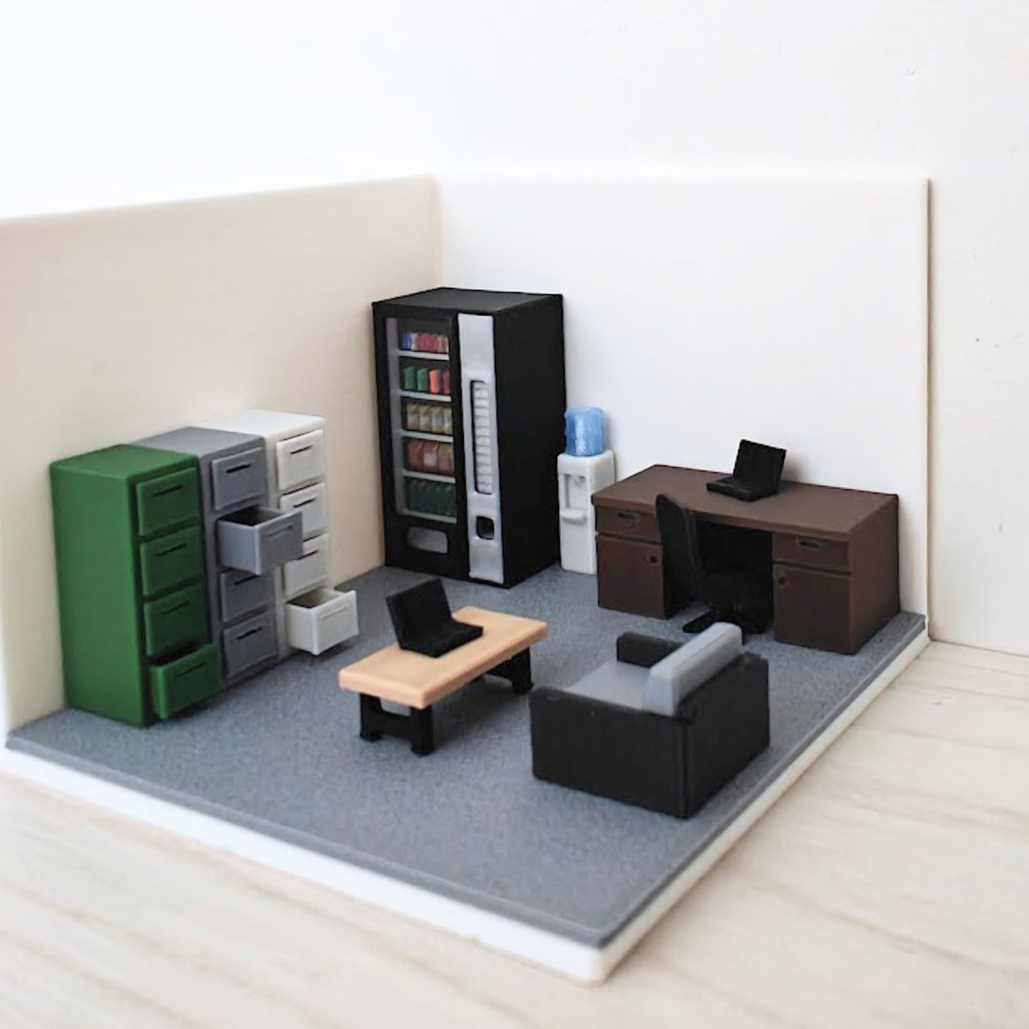 Miniature Office Furniture Set, 1/64 Scale