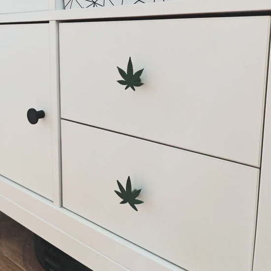 Weed Leaf Handles for Door or Drawer, Marijuana Knob, Cannabis Handle, 420-Themed Cabinet Pull, Pot Leaf Door Knob, 3d print