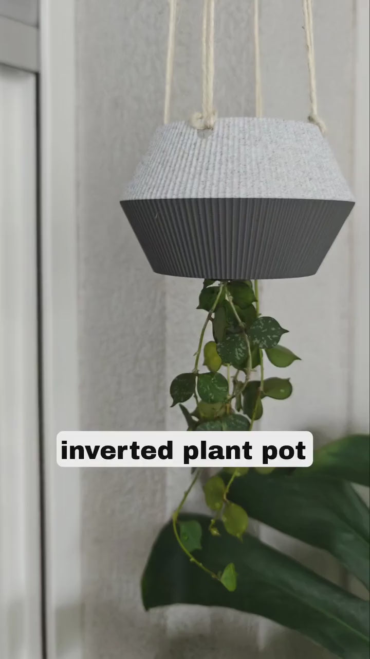 Inverted Plant Pot Hanging Ropes – Upside Down Planter for Unique Indoor Garden, Plant Pot Decor