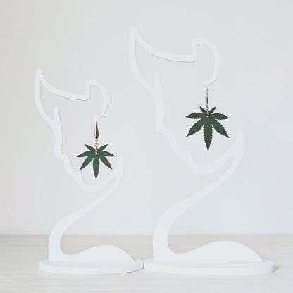 Cannabis Leaf Earrings, Marijuana Jewelry, Weed Leaf Design, 3D printed Gift for Pot Lovers and Stoners, 420 Reggae Rasta Accessories