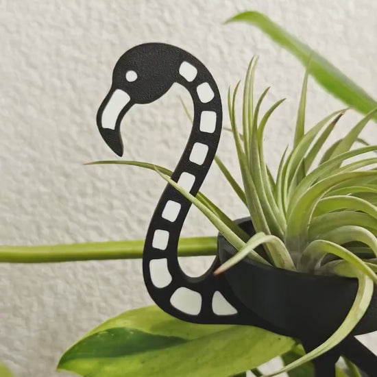 Skeleton Flamingo Air Plant Holder, Tillandsia Stand, Gothic Plant Decor, Halloween Flamingo, Small Air Plant Display, 3D Printed
