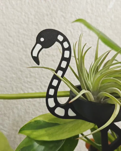 Skeleton Flamingo Air Plant Holder, Tillandsia Stand, Gothic Plant Decor, Halloween Flamingo, Small Air Plant Display, 3D Printed