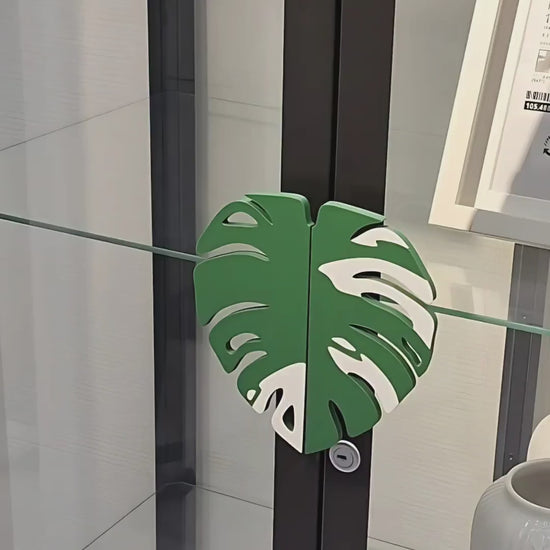 Slip-On Monstera Leaf Handles for IKEA MILSBO & RUDSTA Cabinet, No Tools Needed, 3D Printed Variegated Plant Decor
