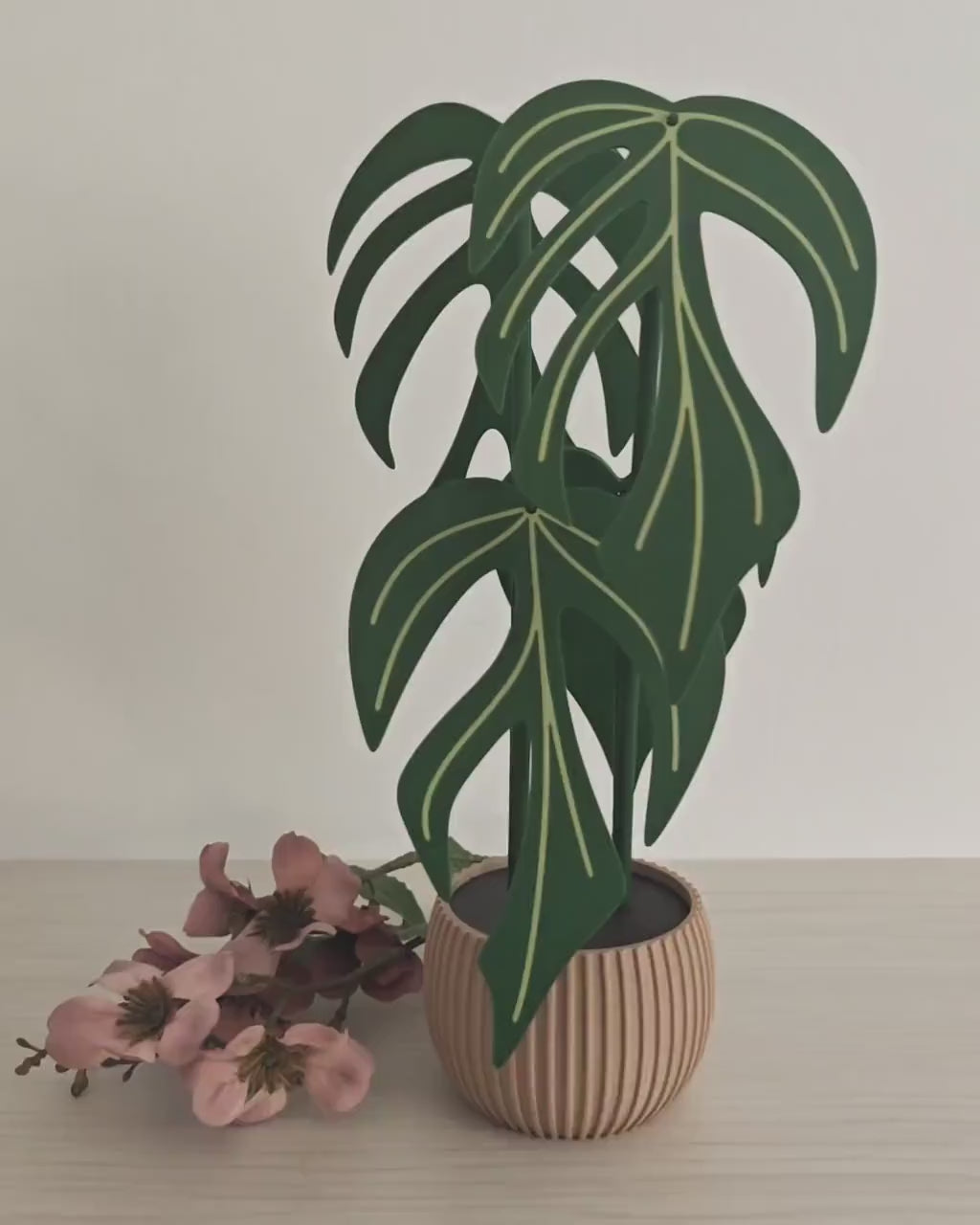 Monstera Burle Marx Flame Coaster Set of 4 Leaf Coasters, 3d printed Plant Coasters