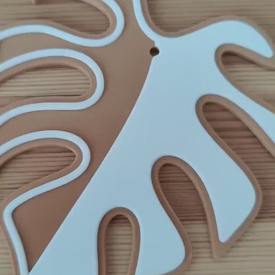 Gingerbread Monstera Coaster Set, Christmas Gift for Plant Lovers, 3D printed Festive Monstera Coaster Plant