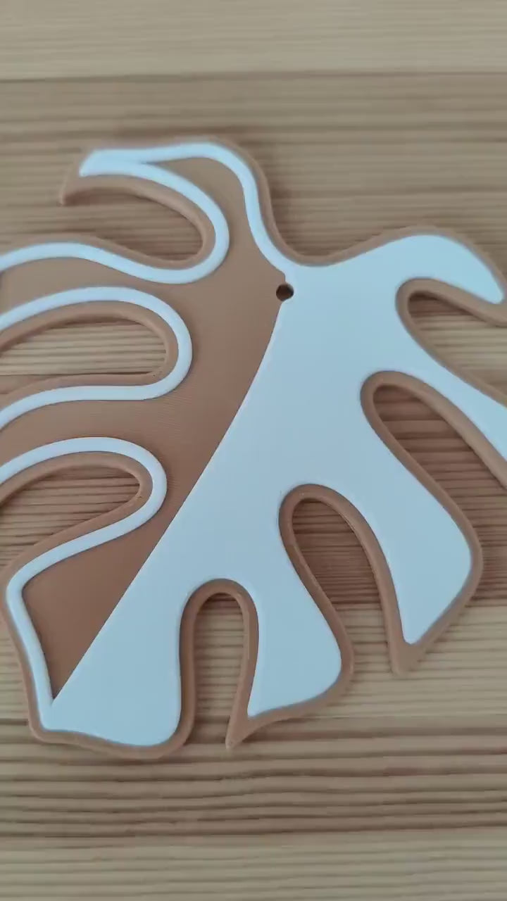 Gingerbread Monstera Coaster Set, Christmas Gift for Plant Lovers, 3D printed Festive Monstera Coaster Plant