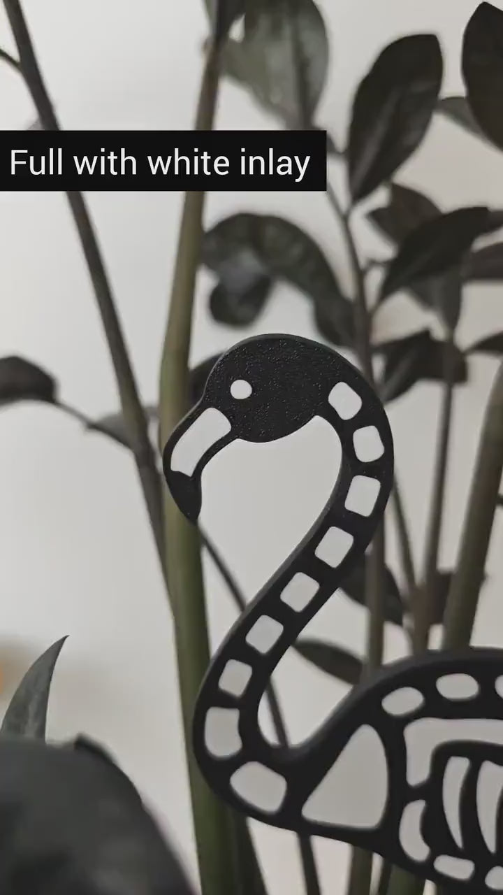 Skeleton Flamingo Plant Stake, Halloween Flamingo Decoration, Goth Plant Trellis, Skeleton Flamingo Topper, 3D Printed