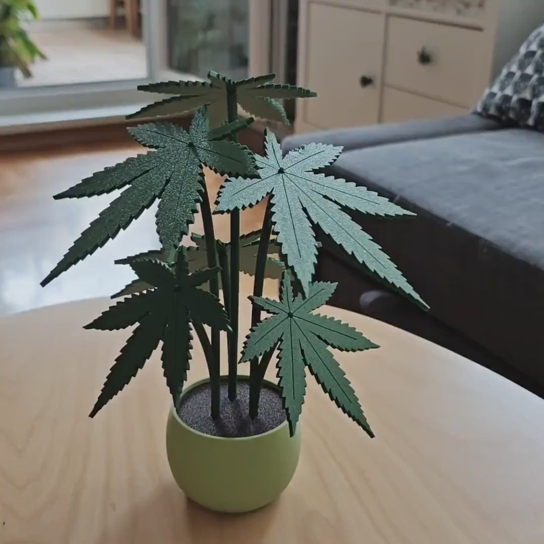 Cannabis Coaster Plant, Marijuana Table Drink Mat, Weed Leaf Design, 3D printed Coasters, Gift for Pot Lovers and Stoners, 420 Home Decor
