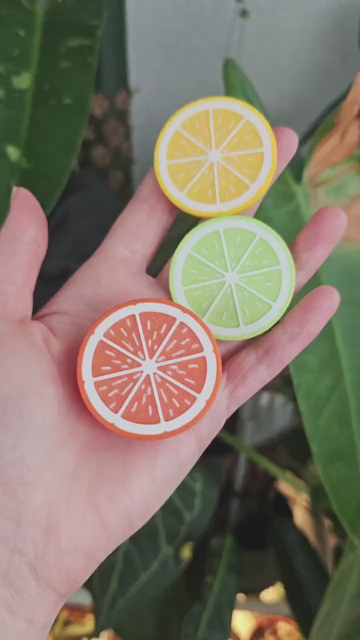 Citrus Drawer Knobs, Lemon Lime Orange Cabinet Pulls, 3D Printed Fruit Knobs, Kitchen or Nursery Decor