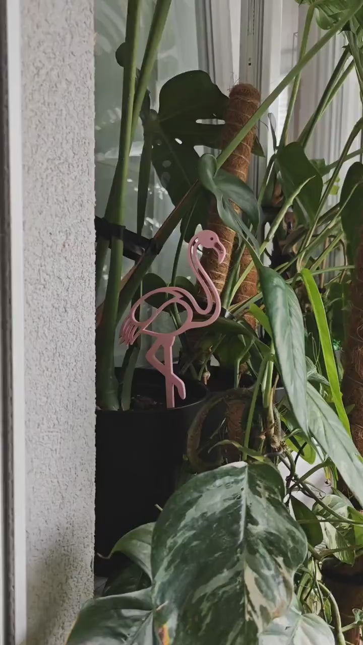 Flamingo Plant Stake, Pink Garden Decoration, Plant Support Trellis for Indoor Climbing Plants, 3d Printed Plant Grid