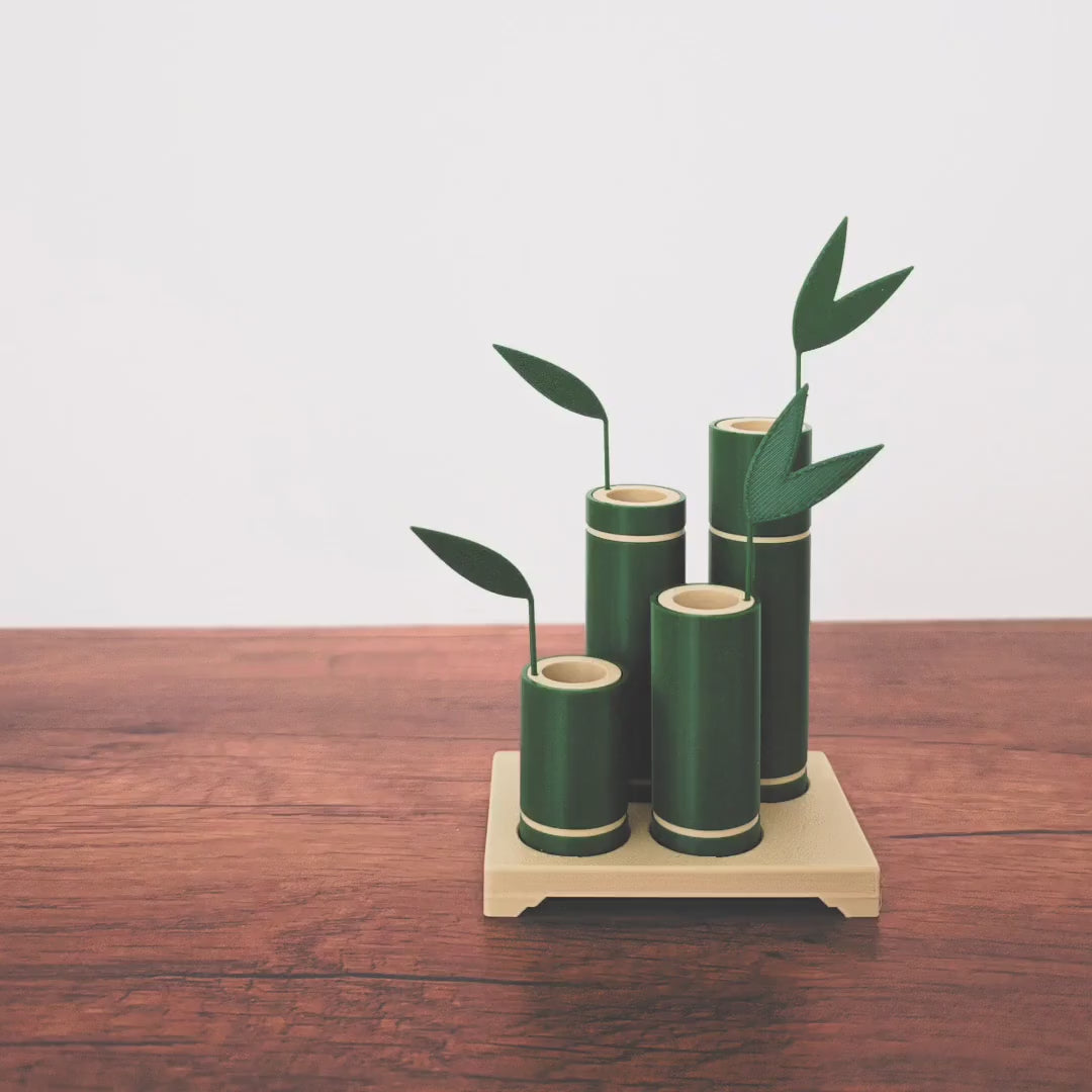 Bamboo Propagation Stand, Hydroponic Test Tube Holder, Dried Flowers Vase with Plastic Vials, Cuttings Grow Station, 3D printed organizer