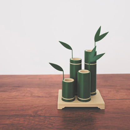 Bamboo Propagation Stand, Hydroponic Test Tube Holder, Dried Flowers Vase with Plastic Vials, Cuttings Grow Station, 3D printed organizer