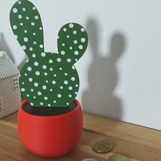 Valentine's Day Gift, Hoya Kerrii Gift Box or Piggy Bank, Bunny Ear Cactus, Savings jar, Money Box, Treasure Bank, Succulent Pot, 3d print