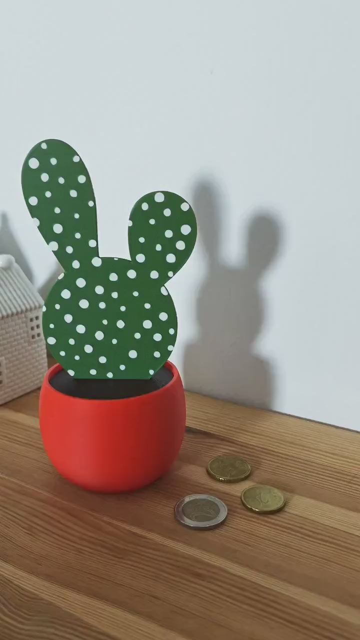 Valentine's Day Gift, Hoya Kerrii Gift Box or Piggy Bank, Bunny Ear Cactus, Savings jar, Money Box, Treasure Bank, Succulent Pot, 3d print