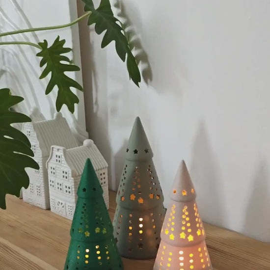 Festive Tree Tealight Shaders, Holiday LED Light Decorations, Christmas Decor, Gift, Present for Loved ones