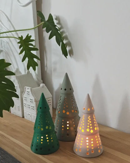 Festive Tree Tealight Shaders, Holiday LED Light Decorations, Christmas Decor, Gift, Present for Loved ones