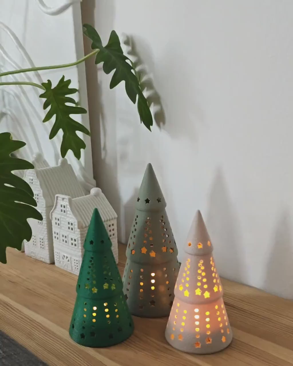 Festive Tree Tealight Shaders, Holiday LED Light Decorations, Christmas Decor, Gift, Present for Loved ones