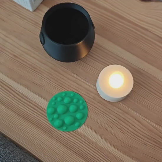 Glowing Halloween Cauldron Tealight Holder, Terrarium or Shelf Decor, Enchanted Witch Pot, Magic Cauldron, 3D Printed